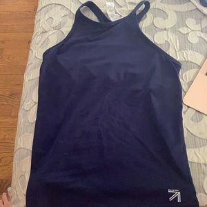 new balance navy high neck tank top